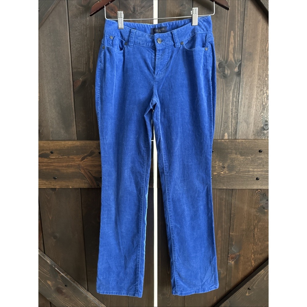 Talbots Pants Womens Blue Corduroy Curvy Size 2p
